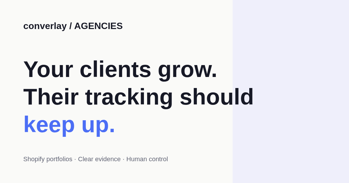 I added a multi-store tracking dashboard for agencies to my Shopify app, Converlay